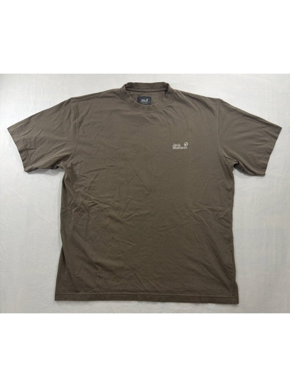 XL Brown Jack Wolfskin Travel Cotton T-Shirt